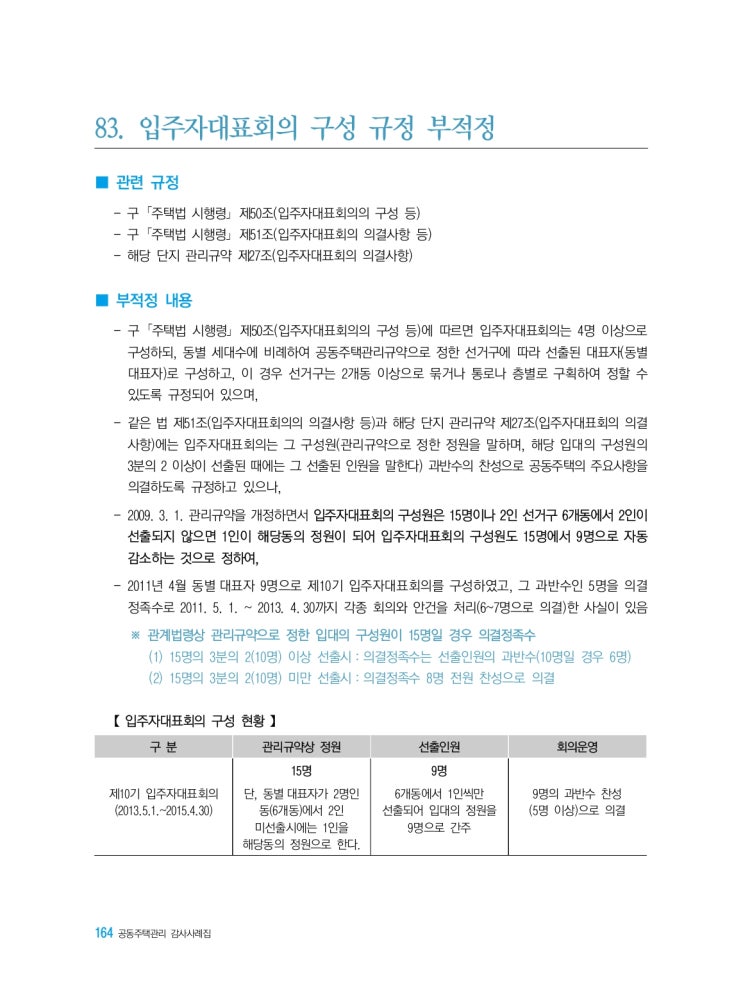   입주자대표회의 구성 규정 부적정