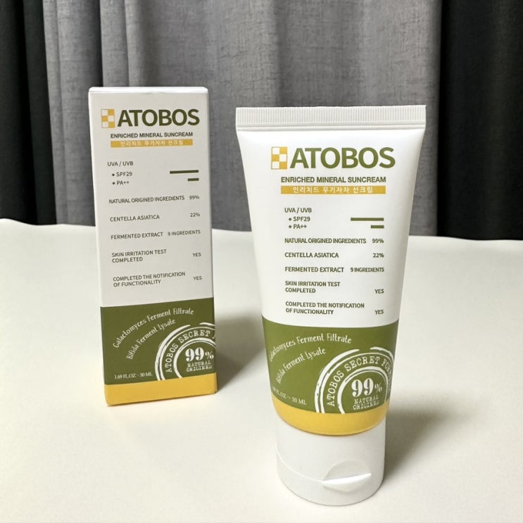  온 가족이 사용할 수 있는 무기자차선크림 ATOBOS 아토보스 베이비 선크림
