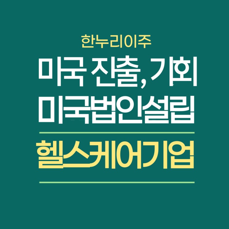  헬스케어기업 미국법인설립 -  뷰티 의료기기
