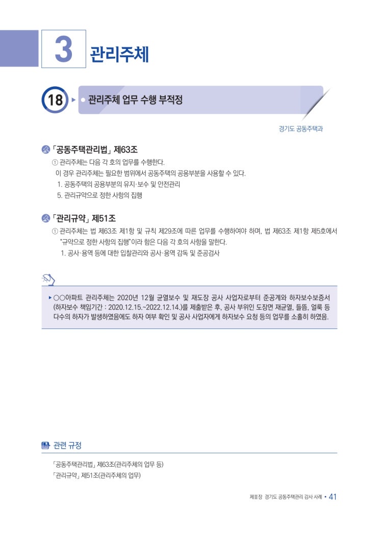   관리주체 업무수행 부적정