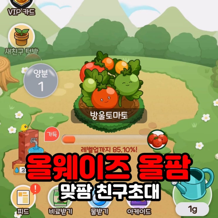  올웨이즈 올팜 맞팜 친구 초대 하는법으로 사과, 바나나, 고구마 등 빨리 키우기