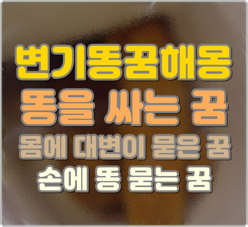 변기 똥꿈해몽 똥을 싸는 꿈 몸에 대변이 묻은 꿈 손에 똥 묻는 꿈