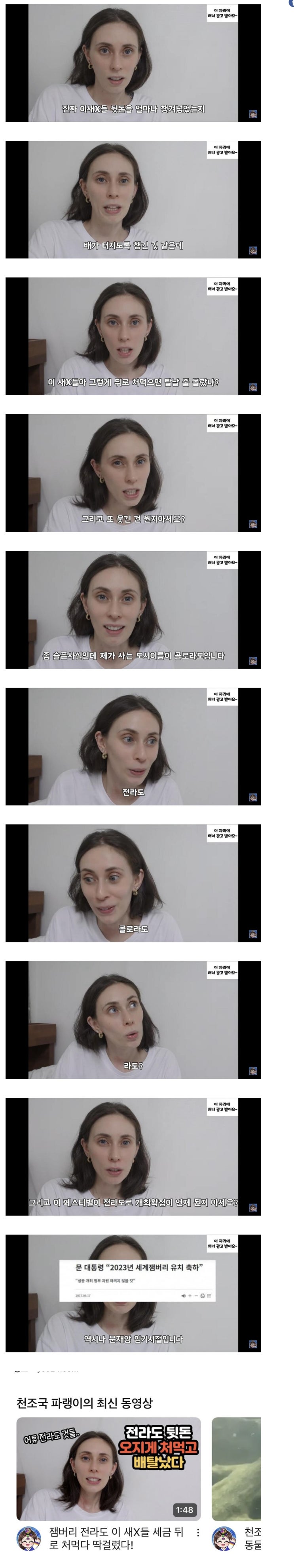  부패 막장 시궁창 잼버리 전라도에 일침 날리는 천조국 미국인 우파 유튜버 천조국 파랭이