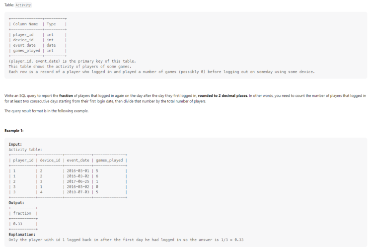  SQL_LeetCode_550_Game Play Analysis IV