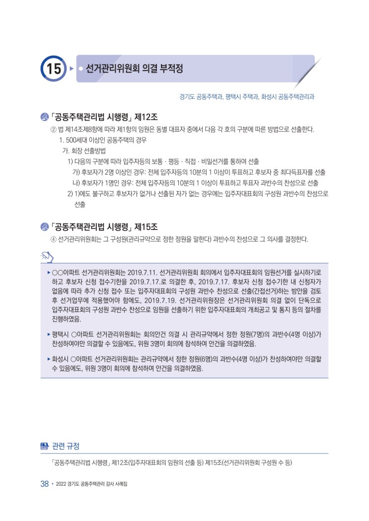   선거관리위원회 의결 부적정