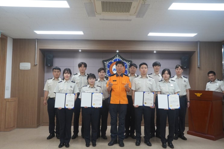  포항남부소방서 2023년 1회 하트‧브레인세이버 인증서 수여식