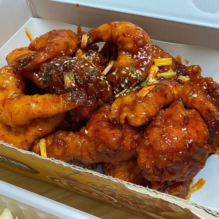  신메뉴 왕새우바베치킨 빽떡 후기 치킨 배달 맛집 치킨매니아