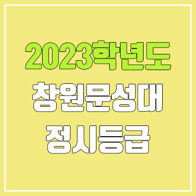 2023 창원문성대 정시등급 (예비번호, 창원문성대학교)