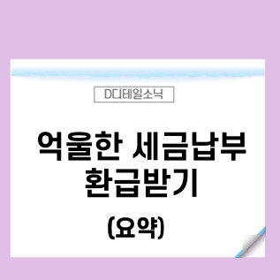 억울한 세금 납부 - 찾을 방법은 없을까요?(경정청구 세금환급)
