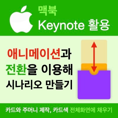키노트 애니메이션과 전환을 이용해 시나리오 구성하기(카드와 주머니제작, 카드색 전체화면에 채우기) 키노트 애니메이션과 전환을 이용해 시나리오 구성하기(카드와 주머니제작, 카드색 전체화면에 채우기)