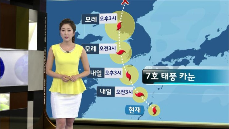  태풍 카눈 예상경로와  태풍 이름