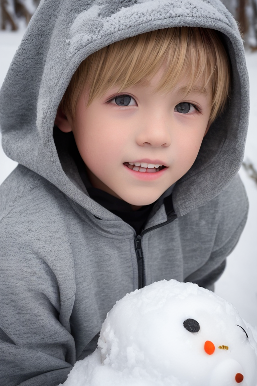  [Ai Greem] 그림_남자 315: Free Ai image of cute and handsome blonde male teen, boy characters with snow