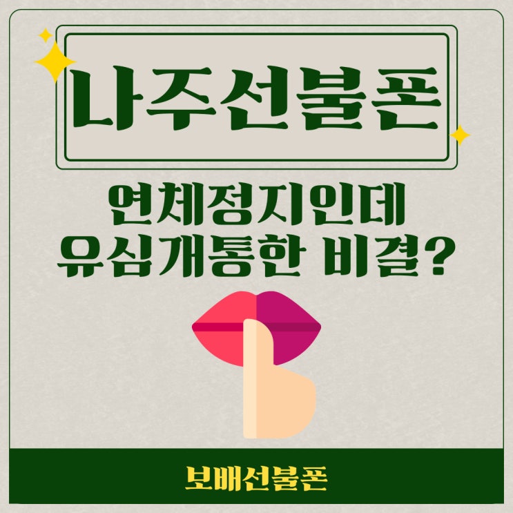 나주선불폰 연체정지인데 유심개통한 비결은? 나주선불폰 연체정지인데 유심개통한 비결은?