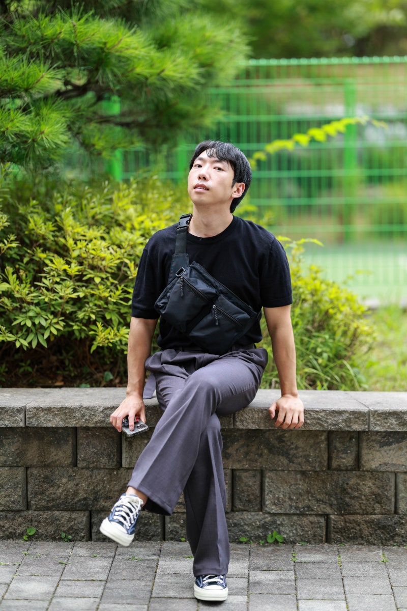 남자 슬링백 힙색 크로스백 추천 리사이클링 브랜드 에스티나인 지속가능한패션