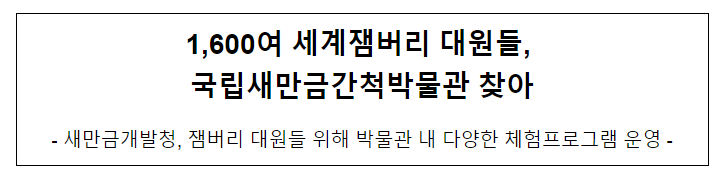 1,600여 세계잼버리 대원들, 국립새만금간척박물관 찾아