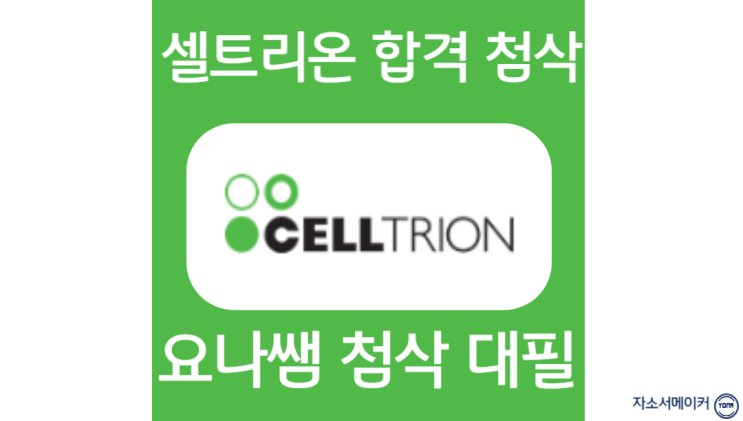  셀트리온 채용, 신입 경력 자소서 첨삭