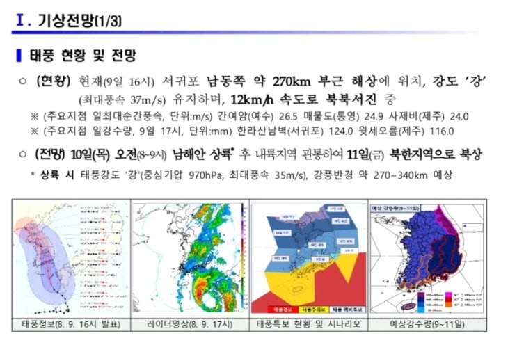  [태풍 카눈]  태풍 카눈 관련 상세 예보 전달드립니다.