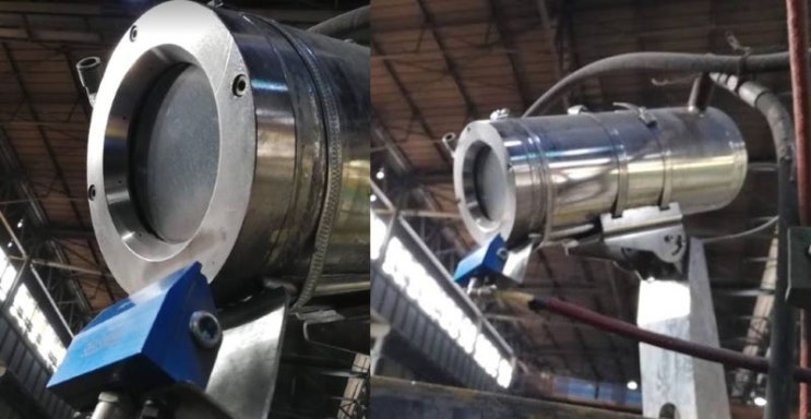  감시 카메라 CCTV 유리 먼지 제거용으로 사용된 에어마스터스 플러스 에어나이프 51mm