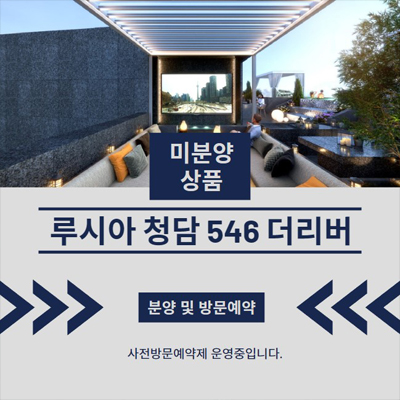  루시아청담 546더리버 전세대 청담동 한강뷰 펜트하우스(공동주택),오피스텔 최고급주택 미분양호실 신축현장 갤러리 홍보관 예약!