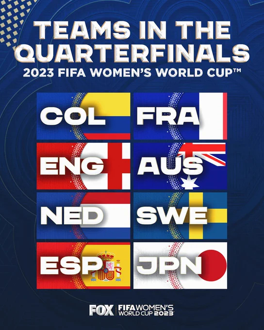   [공유]  『Quarter-final』  2023 FIFA 호주·뉴질랜드 여자월드컵 (Last updated_13 August 2023)