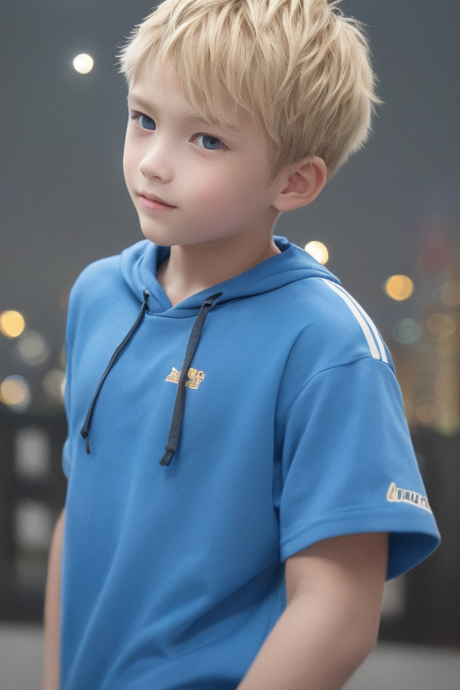  [Ai Greem] 그림_남자 329: 도시 속 밤거리를 배경으로 하는 금발 벽안 남자 청소년, 미소년 Ai 모델 무료 이미지, 상업적 사용 가능한 Ai 인물 그림
