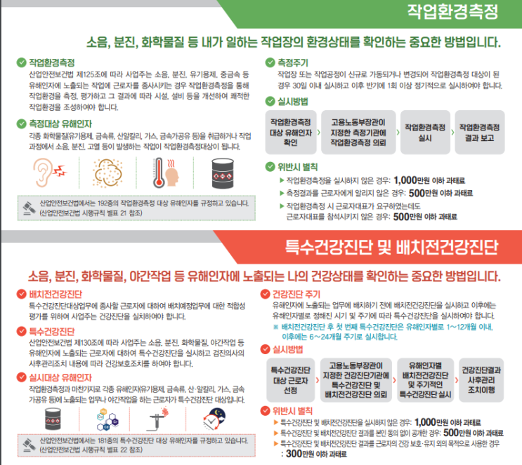  배치전 건강진단/특수건강진단 개괄