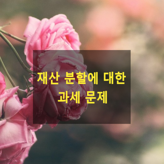  이혼 시 재산 분할에 대하여 양도세, 증여세 등이 부과되는지