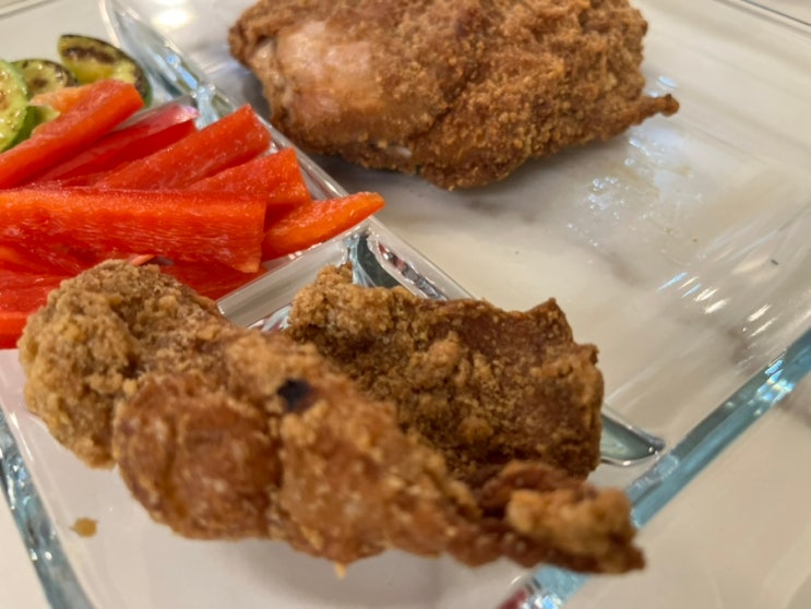  에어프라이어로 조리 정말 담백하고 맛있는 도우찌 냉동치킨 대만 지파이를 가정에서!