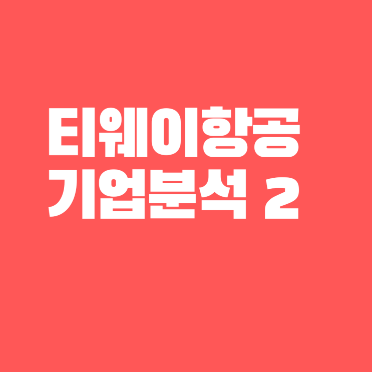  티웨이항공 기업분석 2