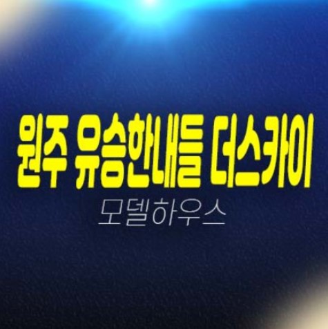 08-10 원주 혁신도시 유승한내들 더스카이 2블럭 반곡동 미분양아파트 잔여세대 신축공급!