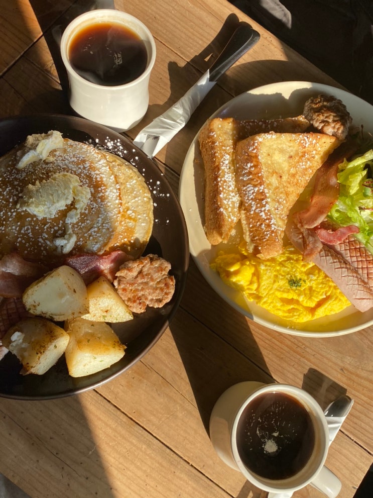  한남동 브런치 카페 팬케익 오리지널 스토리 유앤빌리지 팬케이크 찐맛집(feat.메뉴, 주차)