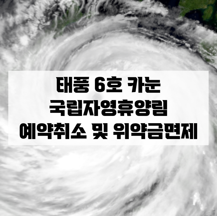  [태풍 6호 카눈] 국립자연휴양림 예약취소 권고 및 위약금 면제