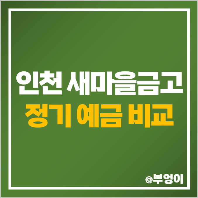 인천 새마을금고 예금 특판 금리 높은 곳 단기 6개월 정기 고금리 이자 추천 인천 새마을금고 예금 특판 금리 높은 곳 단기 6개월 정기 고금리 이자 추천