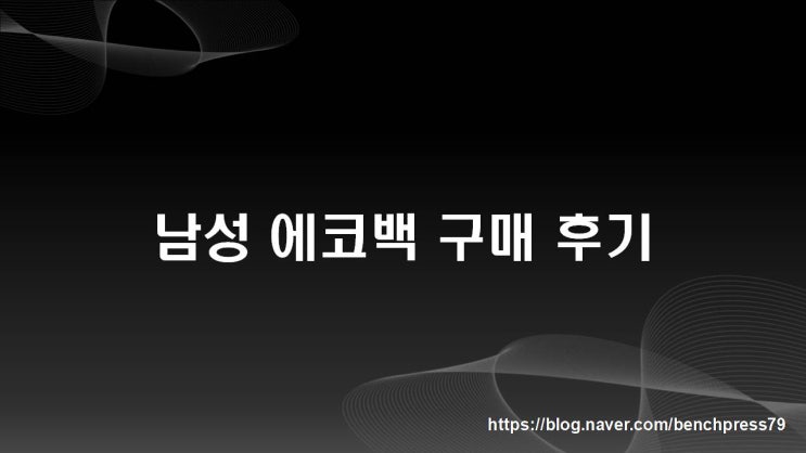 남성 에코백, 숄더백 구입 후기(내돈내산)