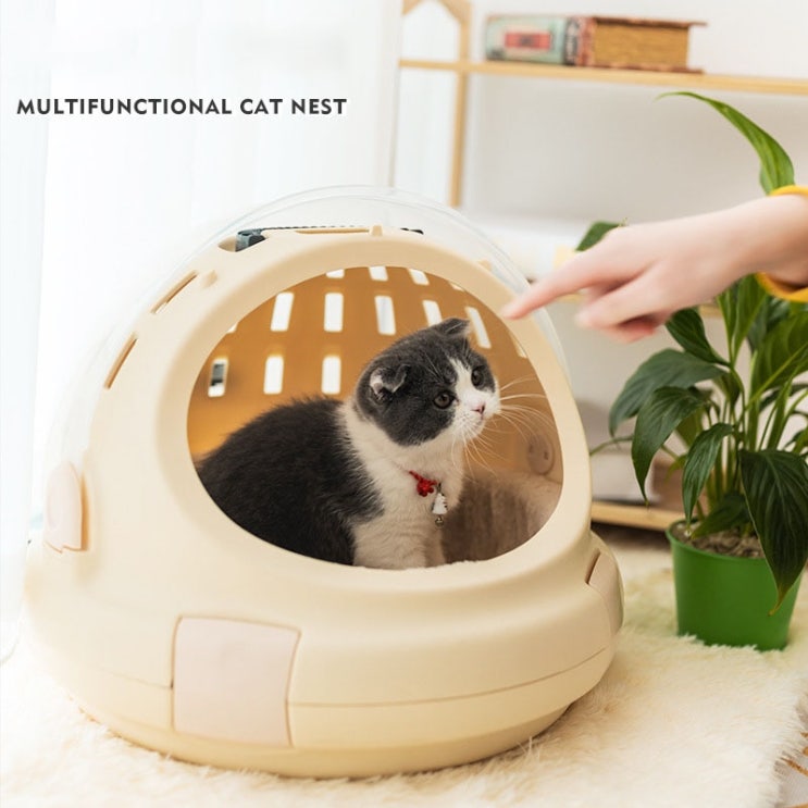 "반려동물 고양이 이동장 - 따뜻한 고양이 쿠션과 함께 편안한 항공 둥지"