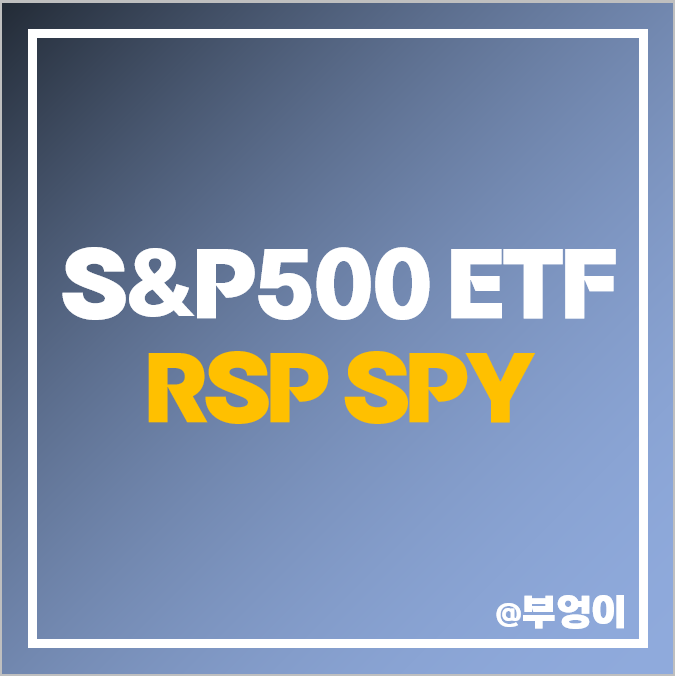 미국 S&P500 지수 ETF 비교 RSP, SPY 주가 배당, 투자 방법