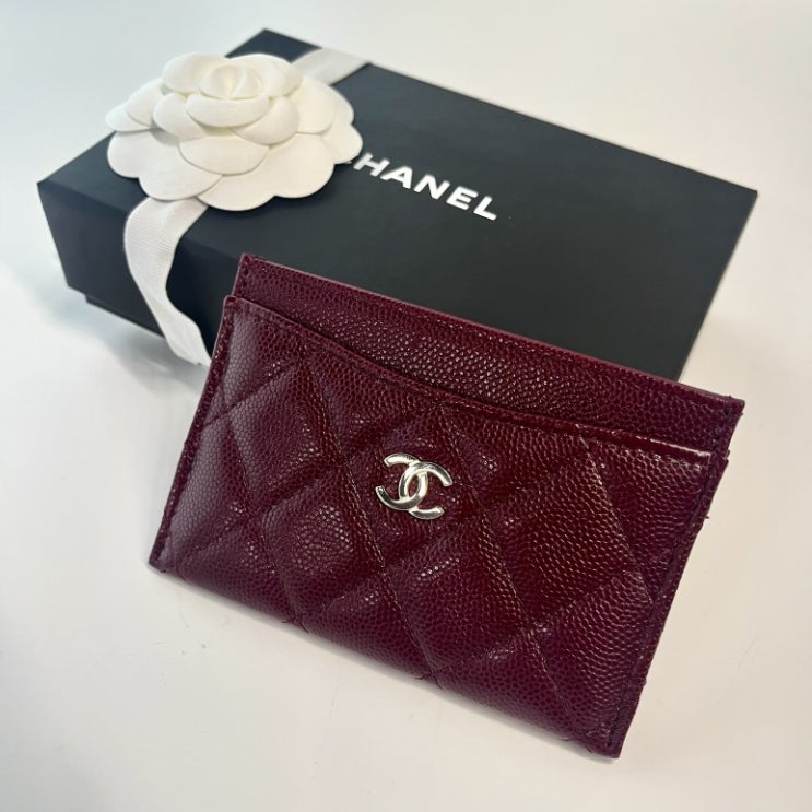  [오늘출발]CHANEL 샤넬 카드 홀더 버건디/샴페인 골드