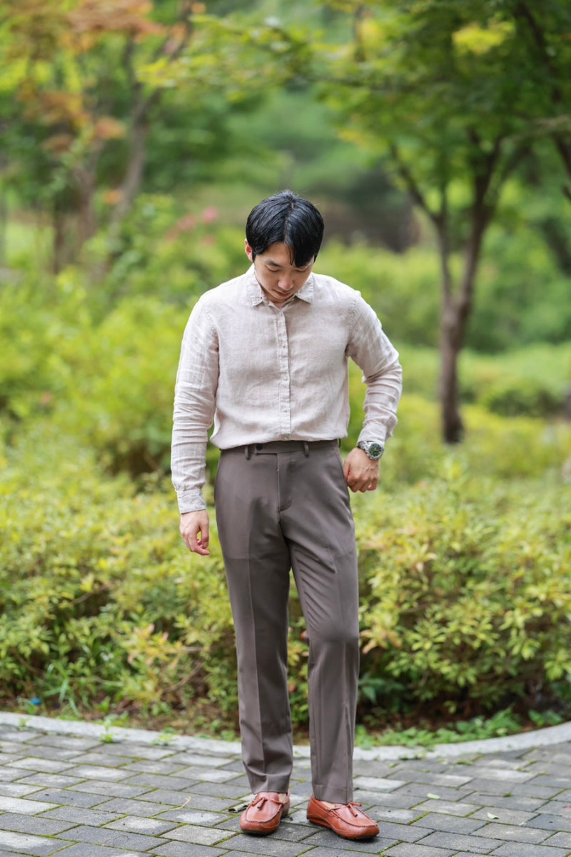 8월 여름 결혼식 남자 캐주얼 하객룩 남성 코디 린넨셔츠 슬랙스 로퍼 : 네이버 블로그