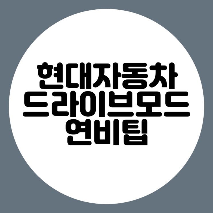  현대자동차 드라이브 모드 소개 드려요