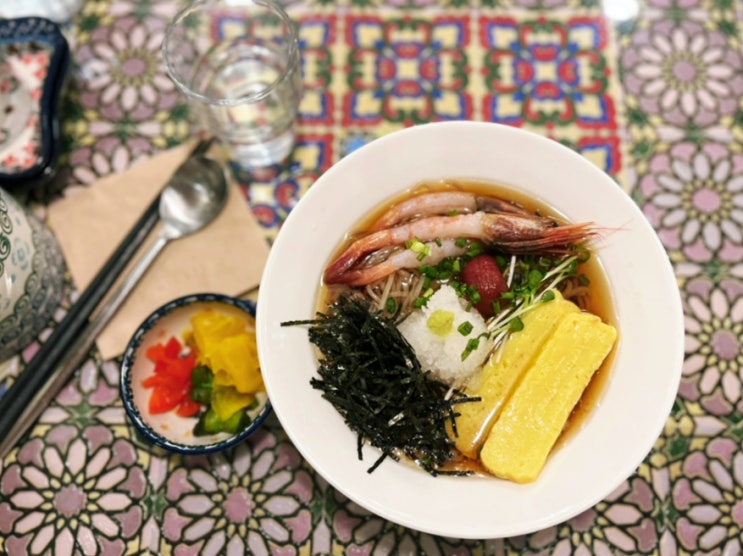  홍대 밥집 추천, 점심식사 할만한 곳 - 미도인 홍대점 (단새우 가케 소바)