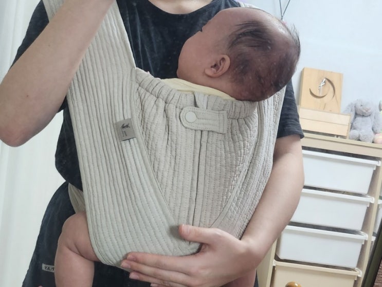  유니베베 신생아 아기띠 피그먼트 베이지 2개월 포대기