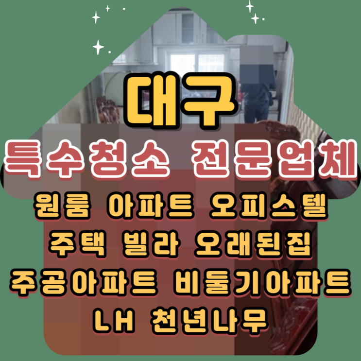  대구특수청소 LH아파트 전문업체비용 부담없이