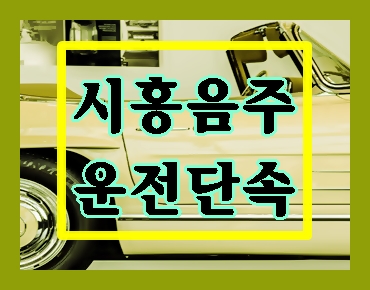  시흥 음주단속 생계가 걱정이라면