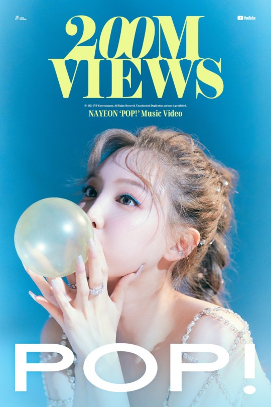 <b>트와이스</b> 나연 'POP!' MV, <b>2억뷰</b> 돌파..롱런 인기몰이