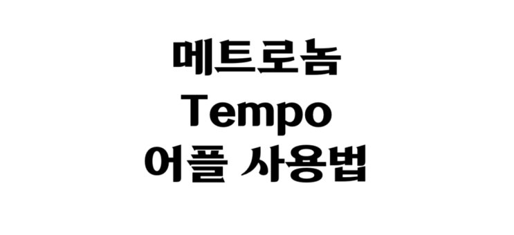  메트로놈 Tempo 어플 사용법