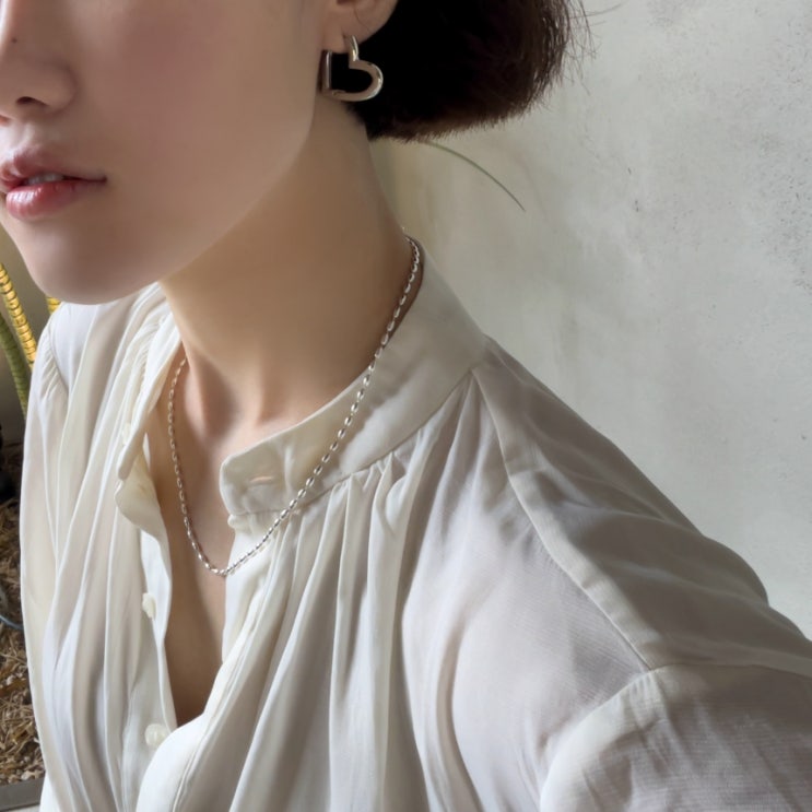  [45cm/55cm] 925실버 레이어드 타원 볼 체인 목걸이 줄