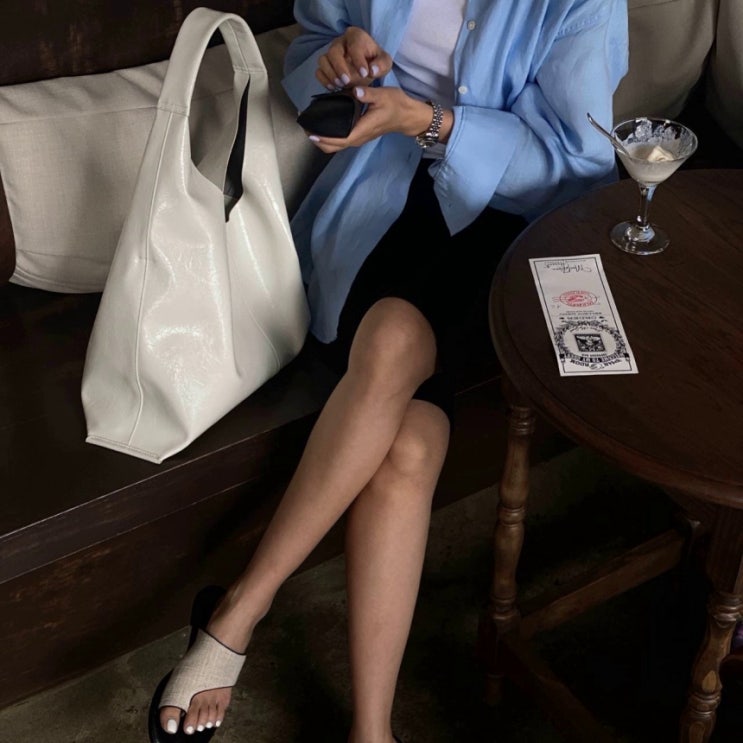  천연 소가죽 보부상 가방 빅사이즈 맥시 쇼퍼백