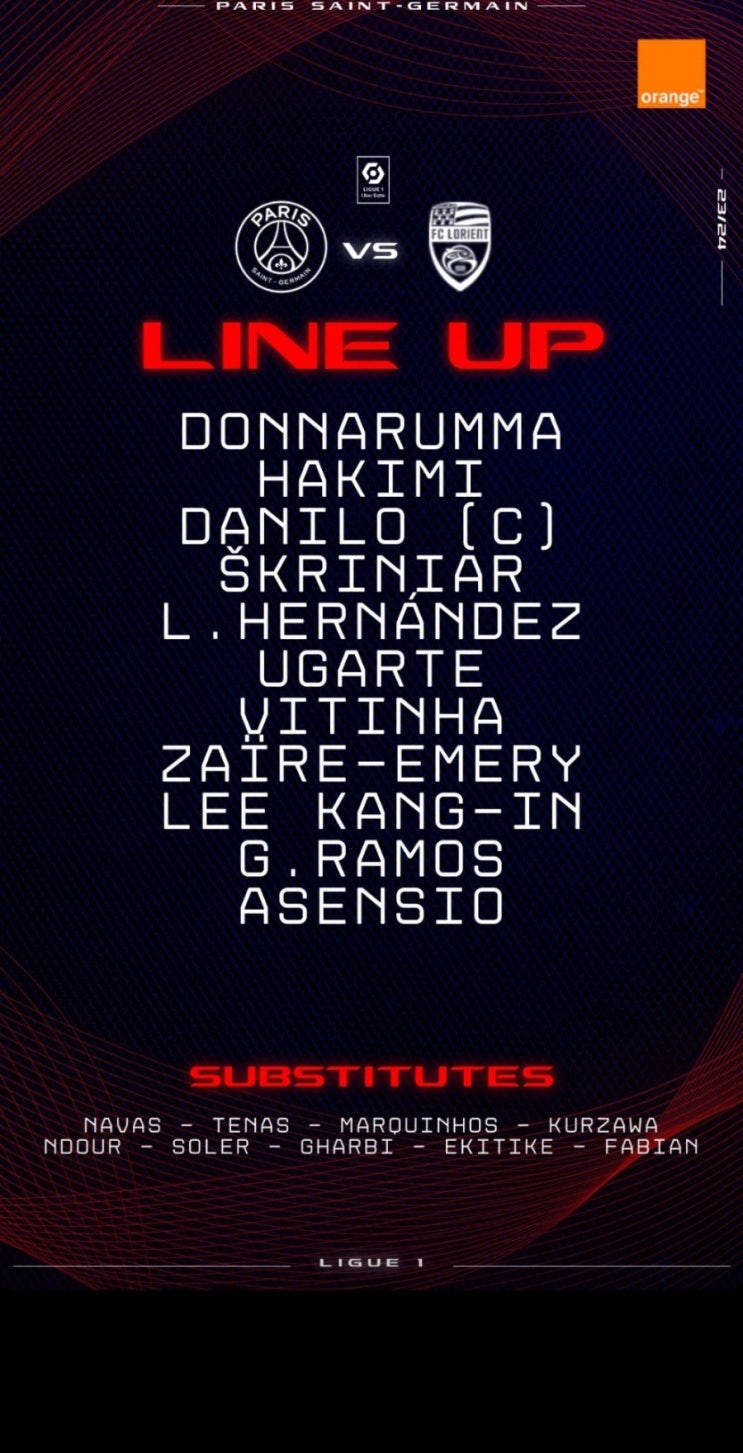 리그앙 <b>개막</b> PSG 첫 <b>경기</b> 로리앙전 <b>이강인</b> 선발, MVP