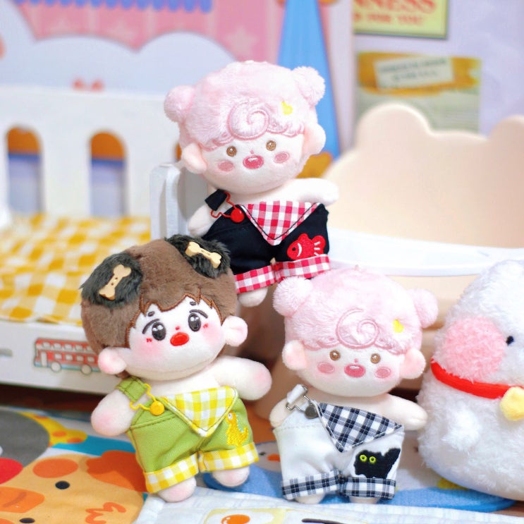  10cm 동물 멜빵바지 인형옷 아이돌인형옷