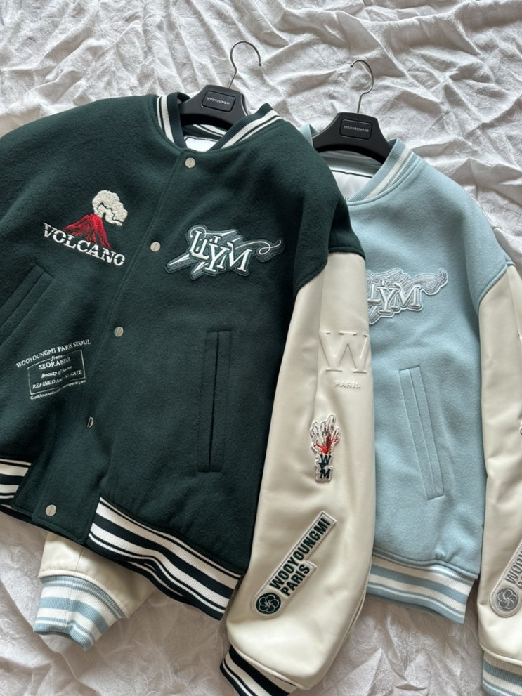  우영미 23FW 바시티 자켓 리뷰(그린,민트)